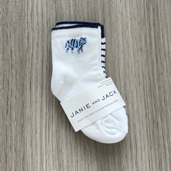 NWT Janie & Jack Baby Animal Socks Blue and Grey 6-12 Months - Picture 4 of 6